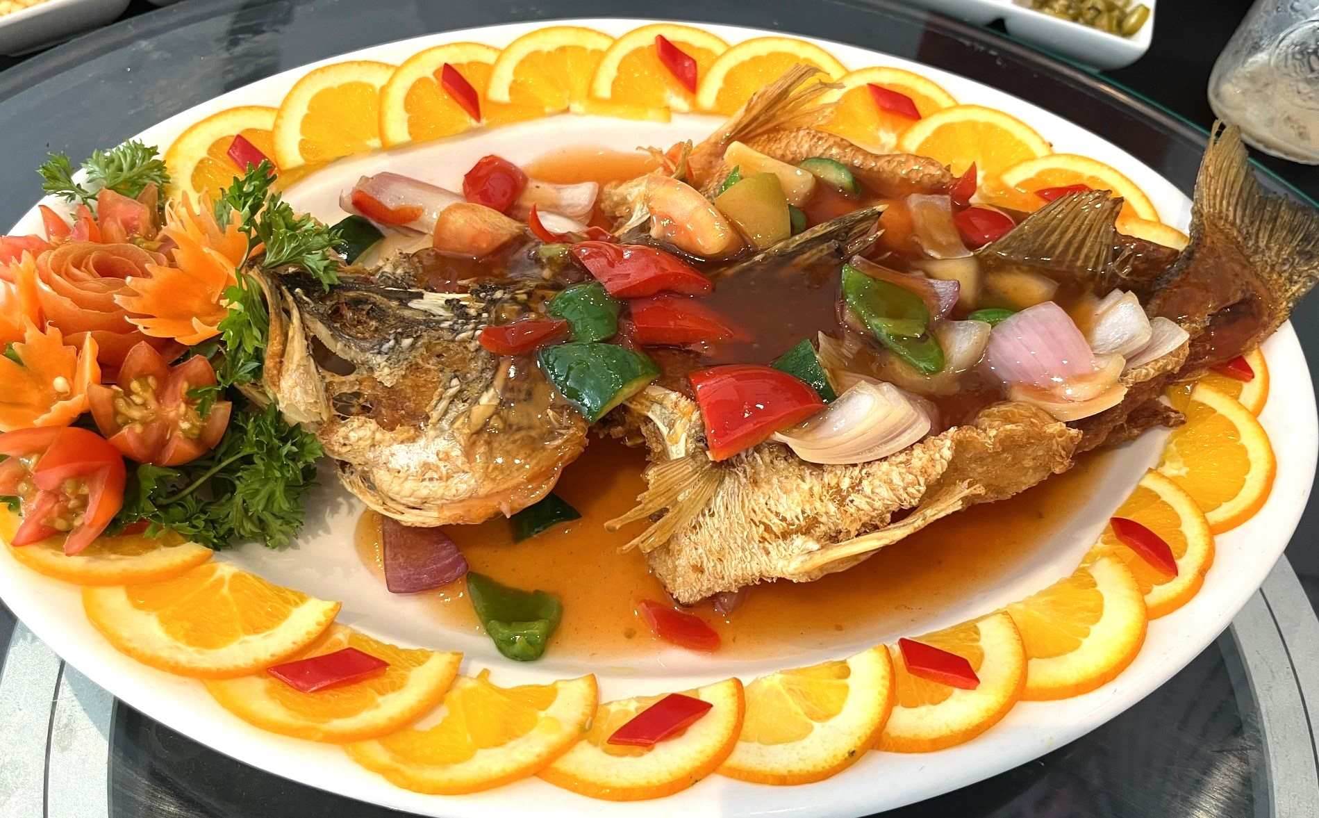 Deep fried Barramundi with Sweet & Sour Sauce Hooi Khaw & Su