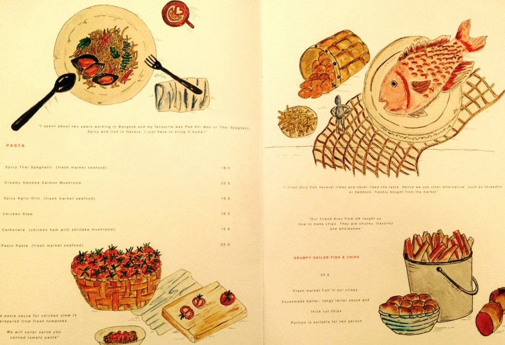 Well illustrated pages from the menu