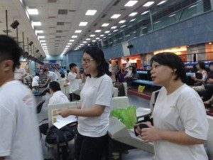 Beverly (centre) and friend, Zen Lee.