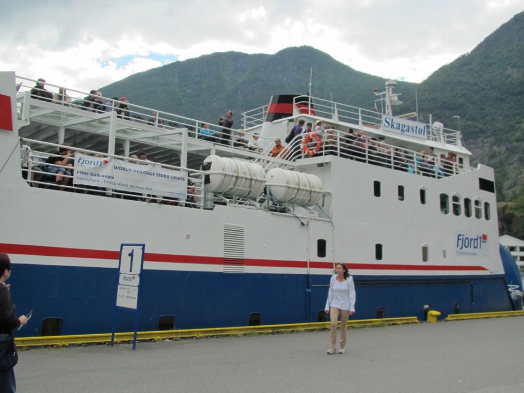 The boat we were to catch for a sightseeing tour of the Sognefjord, the world’s second longest and deepest fjord