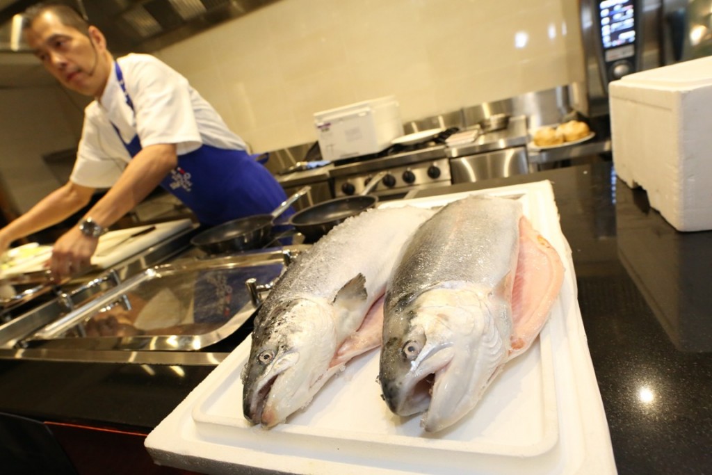 Fjord Trout, right, and salmon