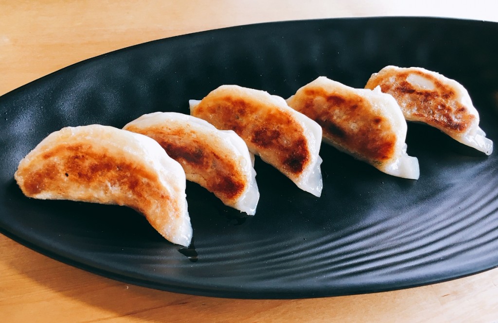 Gyoza - thin skins and flavourful pork filling