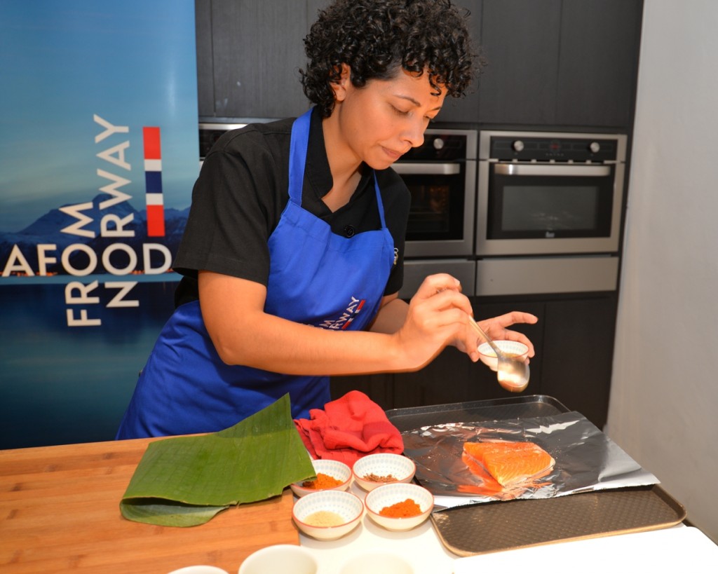 Alexandra seasoning the fjord trout