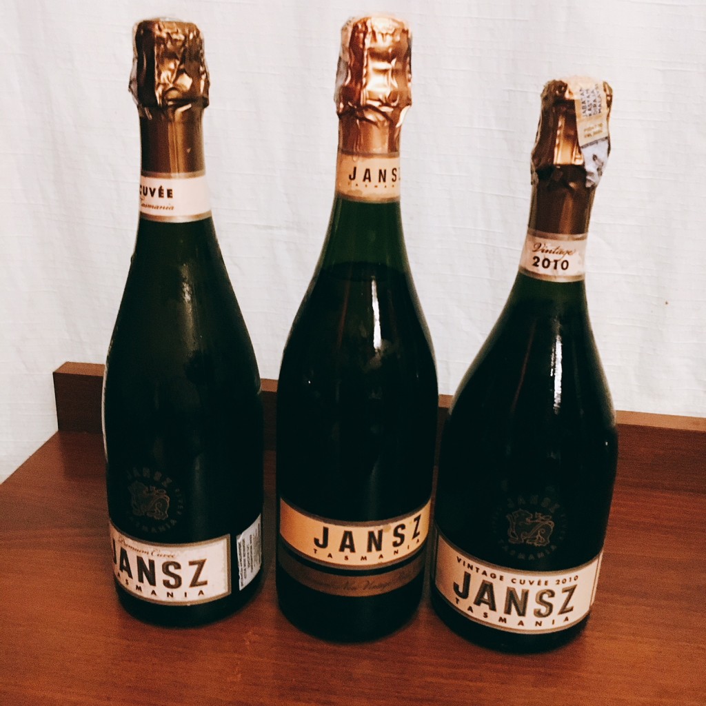 The three Jansz sparkling wines that made our lunch at Elegant Inn